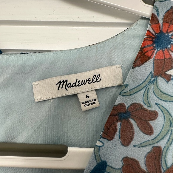 Madewell Floral Sundress with Tie Sleeves and Open Back. Size M. - Picture 3 of 6